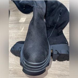 DREAM PAIRS BLACK SOLID CALF HIGH COMBAT BOOT WOMEN SIZE 8 NEW WITH BOX